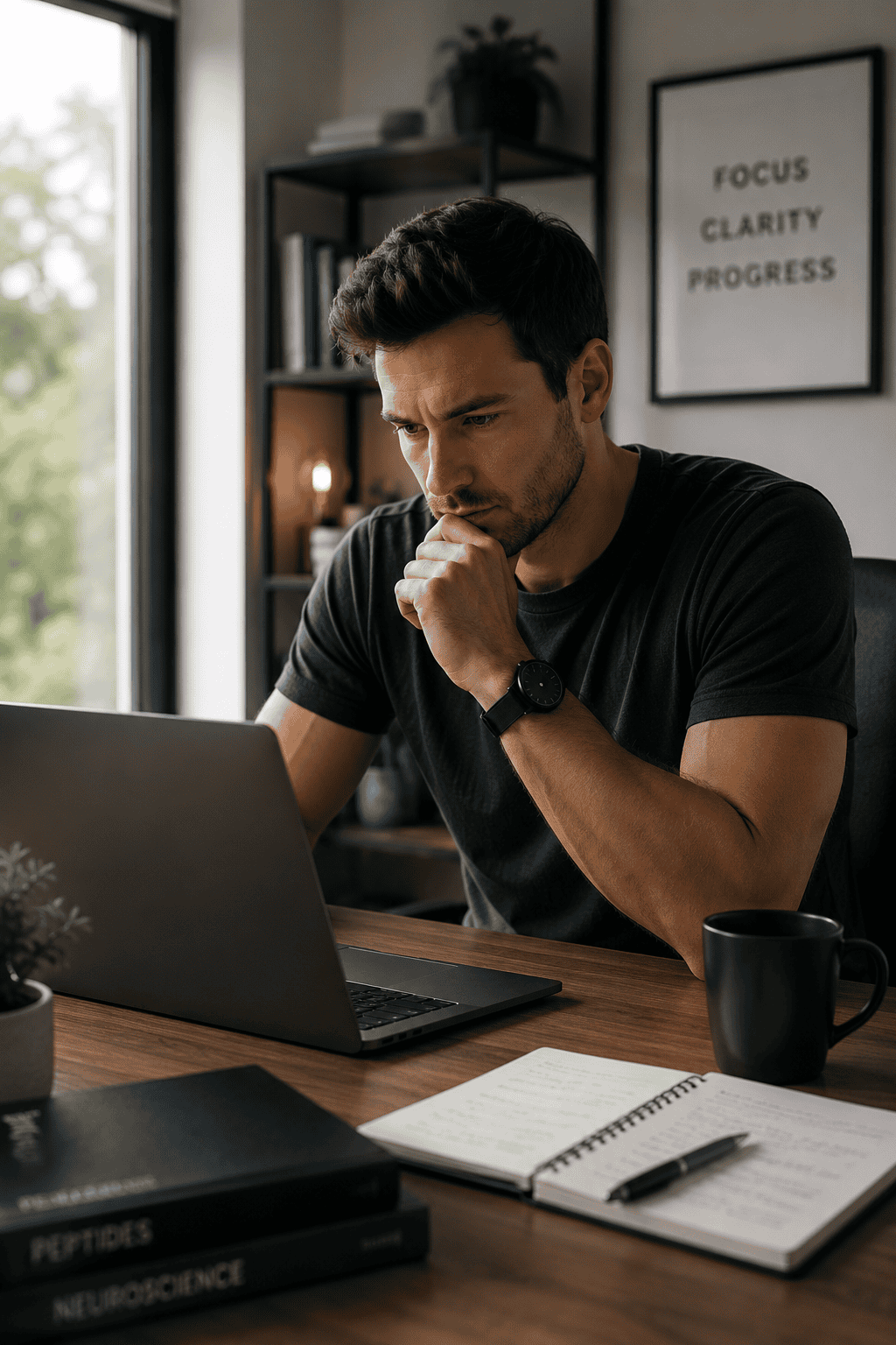 Person working at a computer representing focus and cognitive performance